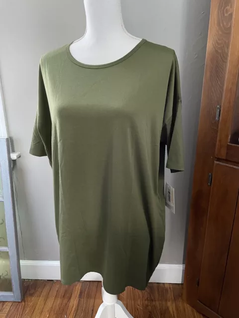 LuLaRoe IRMA - Size Medium - Solid Olive - Short Sleeve T-Shirt  Pullover Tunic