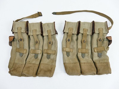 07 VINTAGE 2x Borsa LINO COPPIA ww2 Borsa Attrezzatura Dak Africa corpo Cachi 