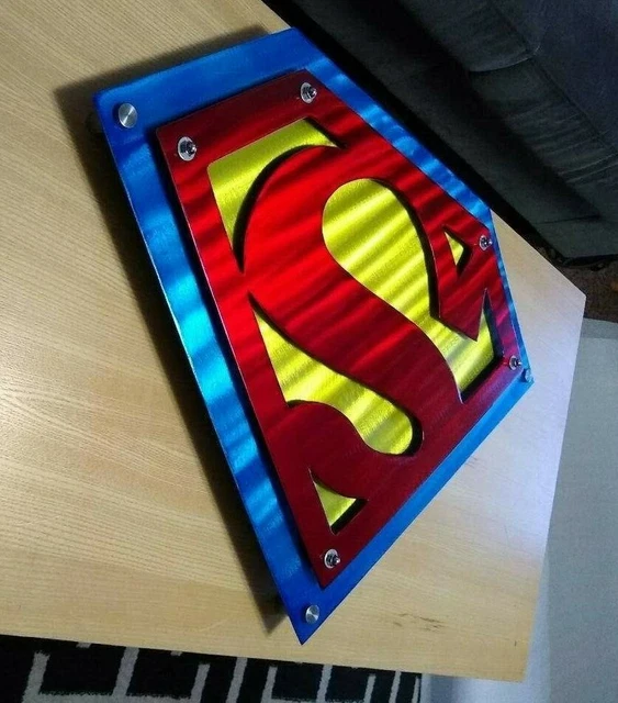 METAL SUPERMAN WALL sculpture sign indoor outdoor deck patio living