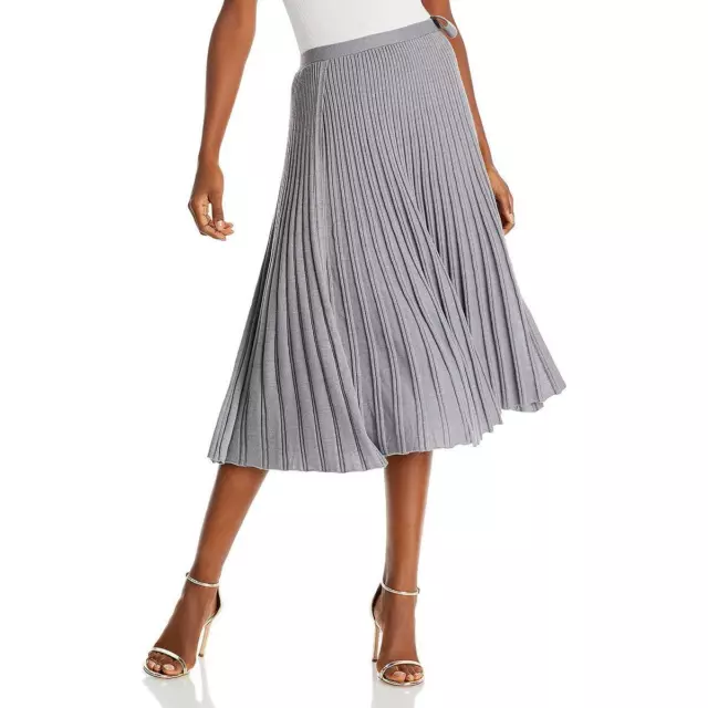 3.1 Phillip Lim Womens Gray Wool Blend Pleated Pull On Midi Skirt S BHFO 7216