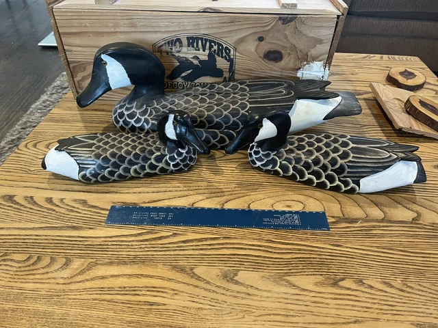 Two Rivers Decoy 3 Duck Piece Set - Male, Female,Youth Mottled Blk, Brw,White 