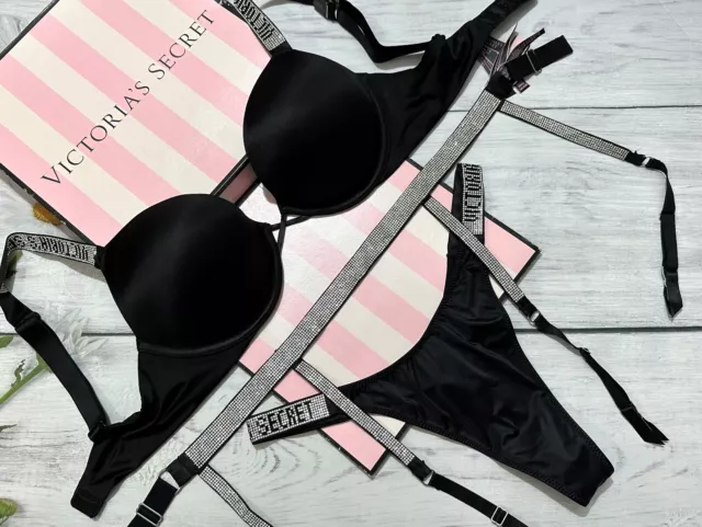Victoria's Secret Bombshell 3 Pcs Shine Strap Bra Set Light Pink