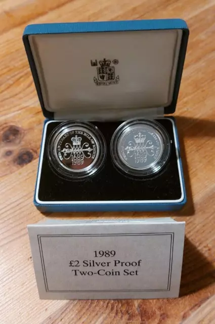 1989 - Silver Proof - Two Pounds Two-Coin Set - Bill of Rights & Claim of Rights
