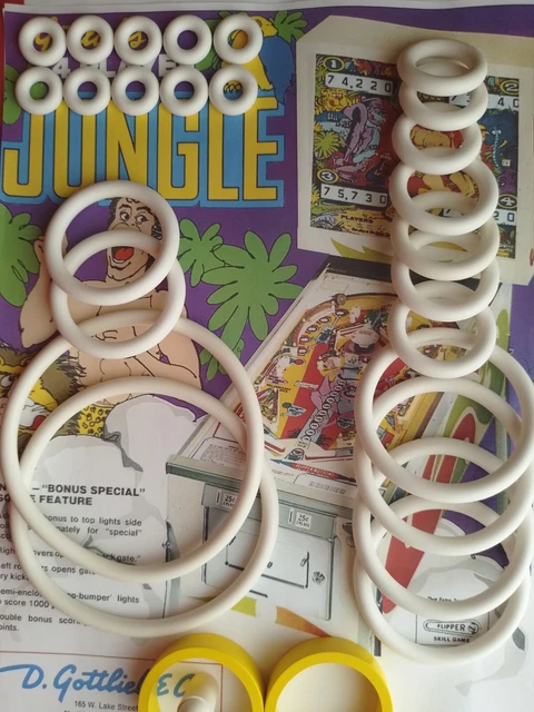 Kit élastiques Caoutchouc Pour Flipper Gottlieb Jungle/Wild Live - Remplacement - Neuf