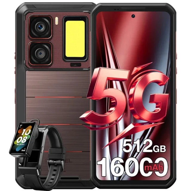 OUKITEL WP300 Outdoor Smartphone 5G Mit SmartWatch – 16000mAh Akku, 108MP Kamera, IP68, 36GB+512GB, Android 15