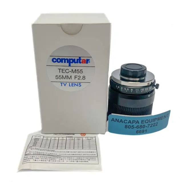 Computar TEC-M55, 55MM F2.8 TV Telecentric Lens New In Box (6691) W