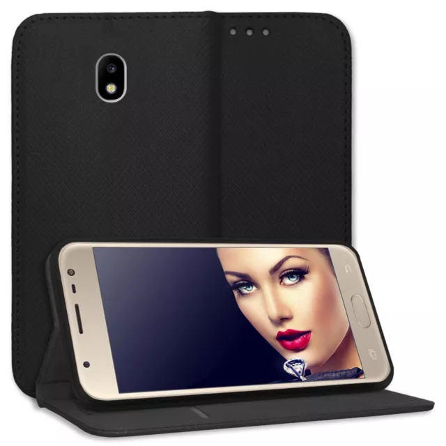 Coque Housse Etui à clapet pour Samsung Galaxy J3 2017 noir Bookstyle Flip