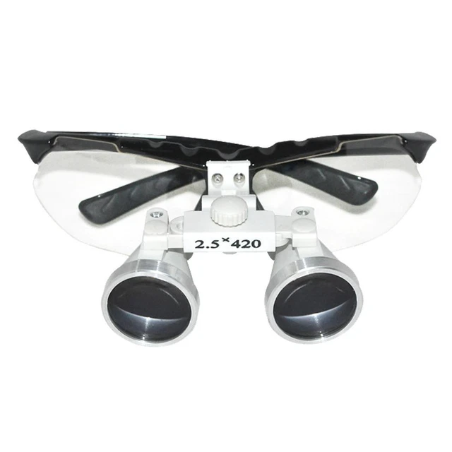 Denshine Black Dentist Dental Medical Binocular Loupes 2.5X420mm Optical Glass