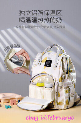 Mummy Nappy Changing Bag With Usb Charging Port Baby Diaper Pram Clips Backpack