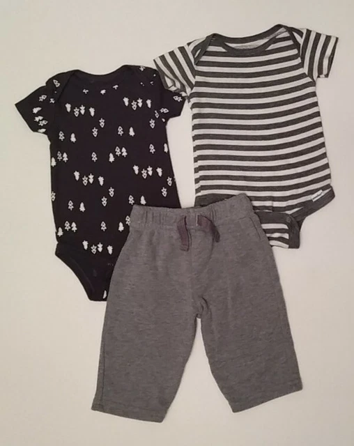 Garanimals /Gerber 0-3 months Baby Boy 3-Pc Set Bodysuit & Pants bottoms