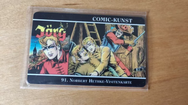 Telefonkarte Comic Hethke Jörg Visitenkarte 91 signiert voll Auflage _100 selten