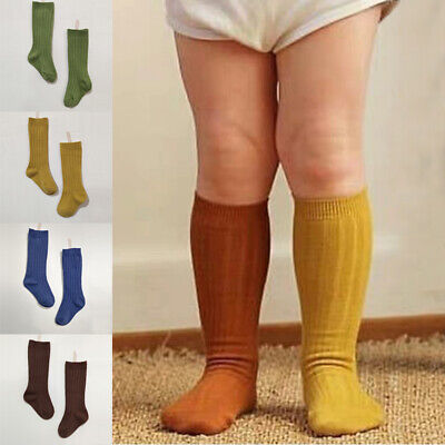 Baby Boys Girls Knee High Socks Infants Toddler Cotton Rich Long Socks 1Pair