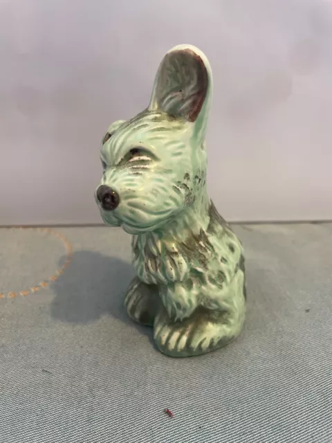 Vintage 1930s Green dog (Sylvac?) made in England 12.5cm no cracks or chips