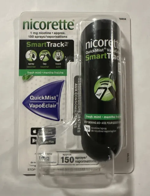Nicorette Quickmist Smarttrack 150 Sprays 1mg Quit Smoking Aids EXP 09/2025