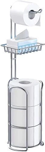 Soporte de papel higiénico de actualización cromado independientes soportes de rollo de papel higiénico