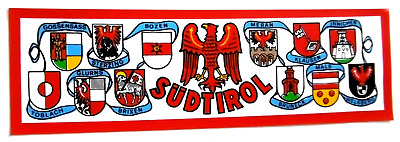 Adige Souvenir-Aufkleber Alto Adige 12 Città Stemma Dolomiti Italia 80er Oldtimer 