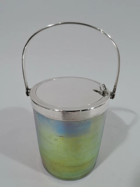 Tiffany Jam Pot 15111 Art Nouveau Ancien Américain Argent Sterling Favrile Verre