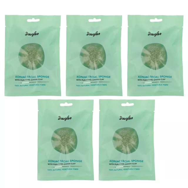 5xDouglas Make-up Schwamm 988645 Konjac Facial Sponge Green MU0112 Tools 5 g SET