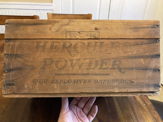 Hercules Powder Wood High Explosives 50lb Hercules Crate Box 18 1/2”X12”X9”