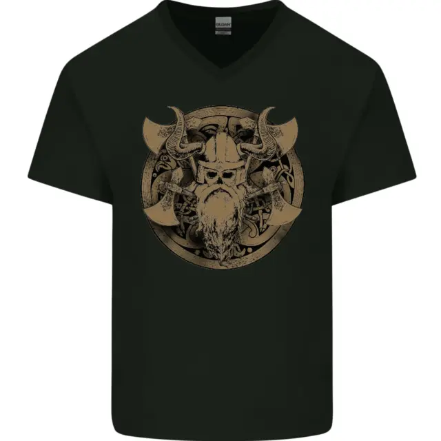 T-shirt da uomo scollo a V cotone scollo a V palestra Viking Warrior MMA Valhalla Odino norreno