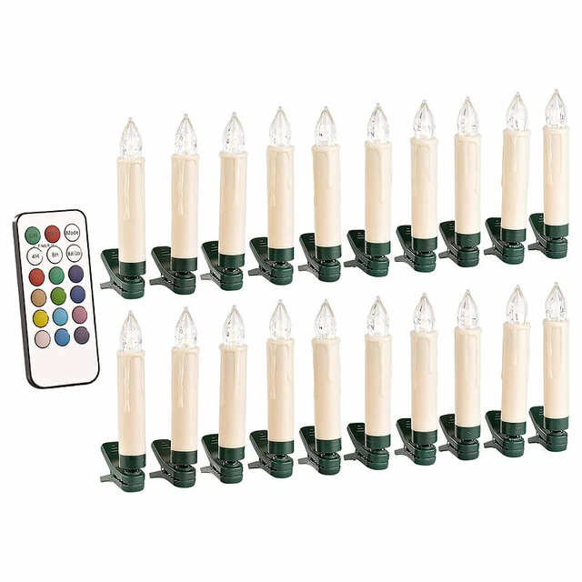 DbKW LED Weihnachtsbaumkerzen – 10er Set In Creme, Mit Fernbedienung, Flackermodus & Farbwechsel