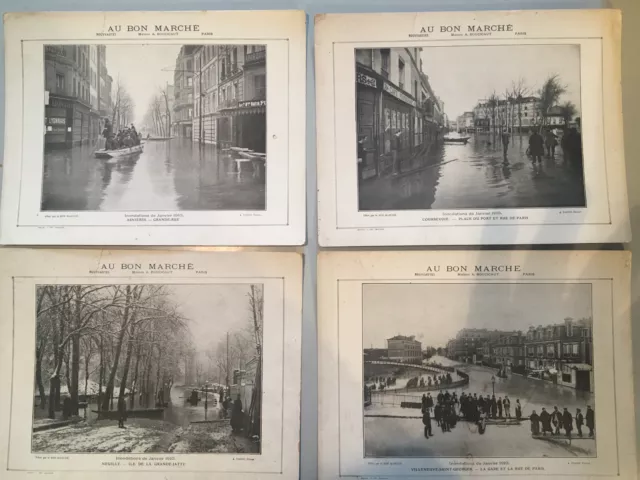 Lot Au Bon Marché Maison Boucicaut Inondations de Janvier 1910 cartons 8 photo