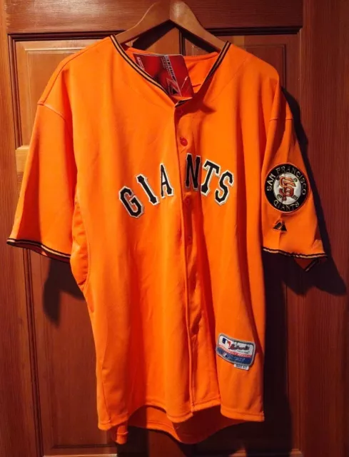 Camiseta deportiva naranja alternativa de los San Francisco Giants Majestic colección auténtica