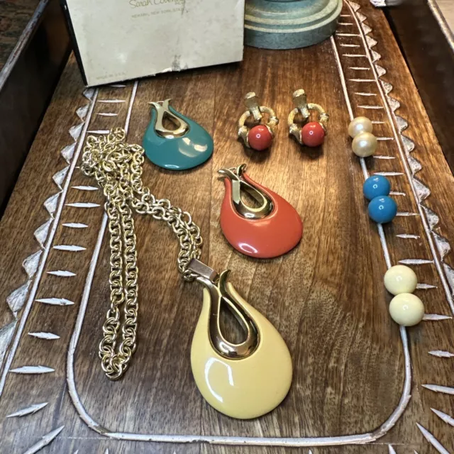 RARE FIND 1970’S Sarah Coventry Interchangeable Necklace & Earrings Set ...