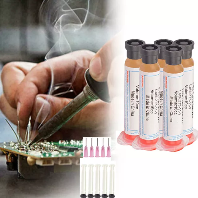 1/2/3/5Pcs Solder Paste Flux 10ml RMA-223 SMD BGA Syringe Soldering Grease Kit
