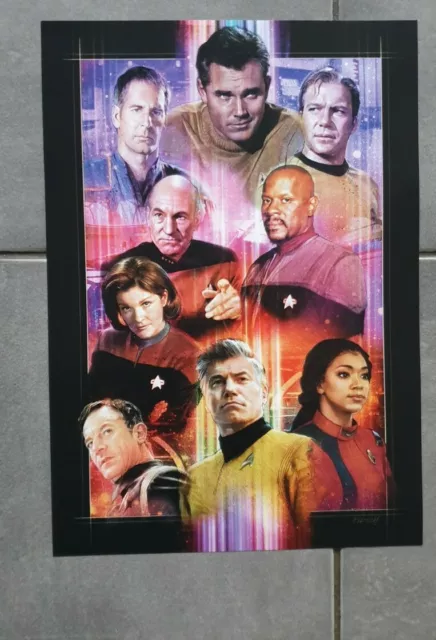 Star Trek  captains inc jean luc picard A3 poster drawn by jason fletcher