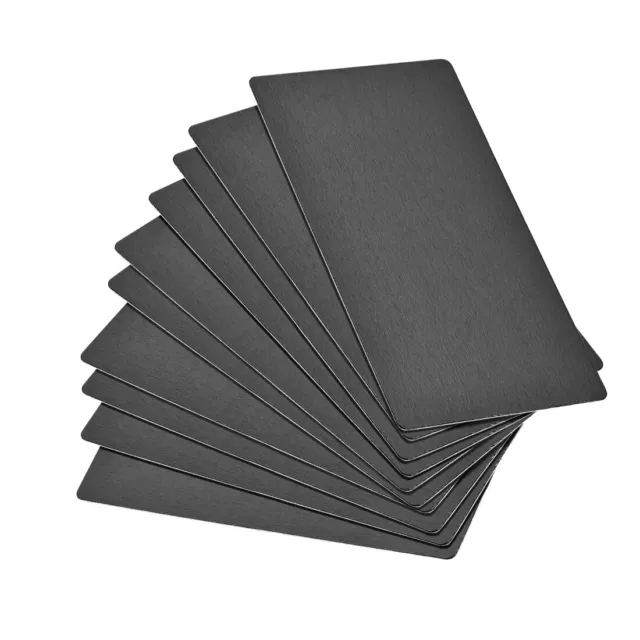 30 Pcs Blank Metal Business Cards Thickness 0.8 Mm Stainless Steel Cards,  Black