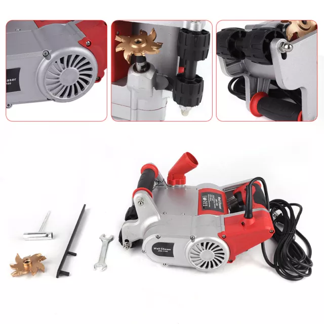 Electric Floor Wall Chaser Groove Concrete Cutting Slotting Machine 1.1kW 110V