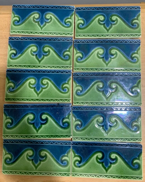 Art Deco Nouveau Collectible Vintage Majolica Border Tile Rare Antique England