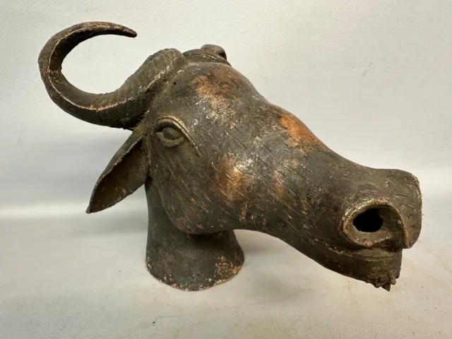 240307 - Old Bronze African Yoruba Rams head - Nigeria