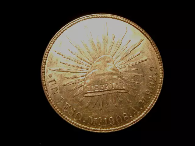 MEXICO. 1 PESO 1908 AM Mo.Nice!