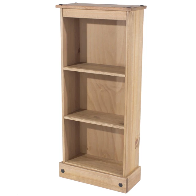 Libreria in pino massello 3 livelli display stretto scaffalatura unità di stoccaggio mobili in legno