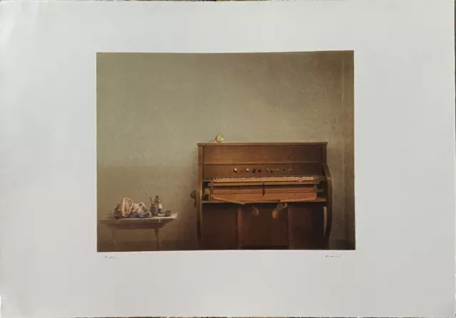 Luigi Doni litografia a colori  Pianoforte   70x50 firmata numerata perfetta