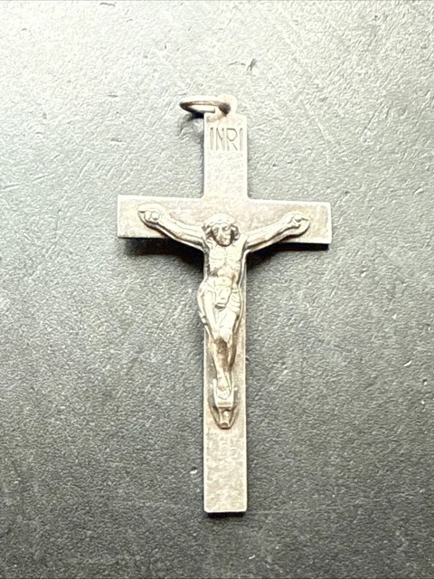 CROIX PENDENTIF EN argent massif 18e siècle bijou régional silver cross