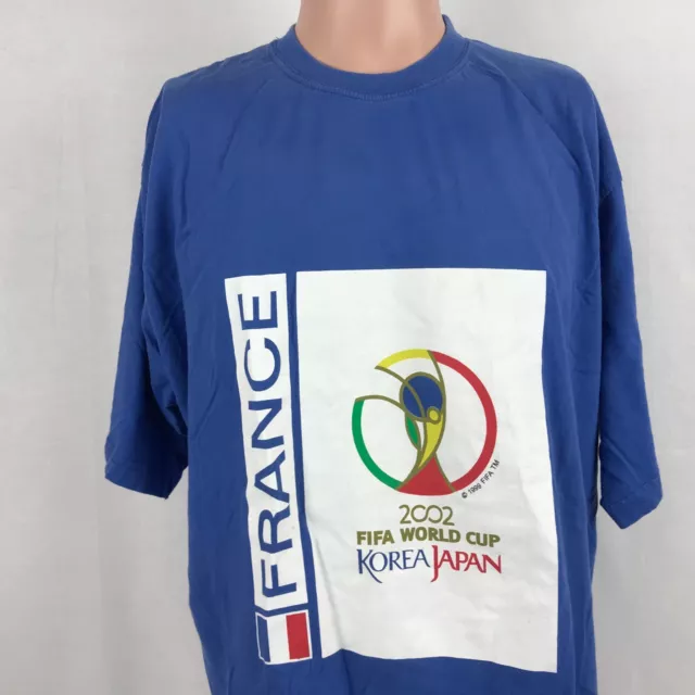 France National Soccer Team 2002 FIFA World Cup Official T Shirt Vintage Size XL