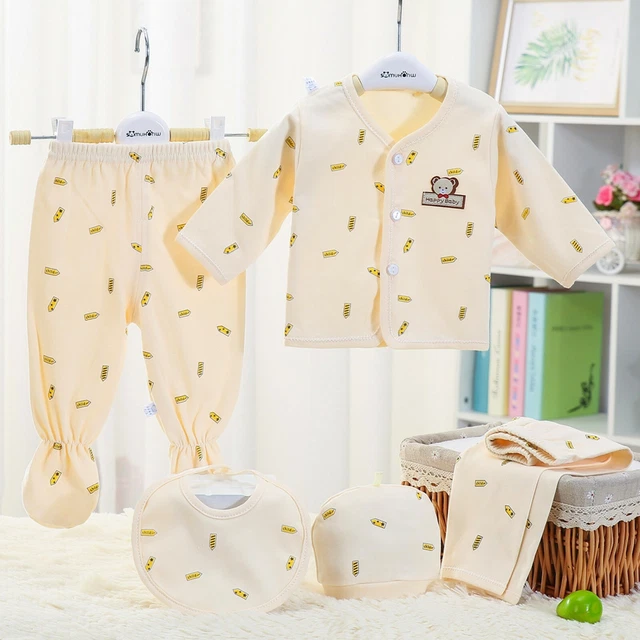 5 pz top a maniche lunghe cartoni animati neonate bambine + cappello + pantaloni + set abiti bavaglino 2