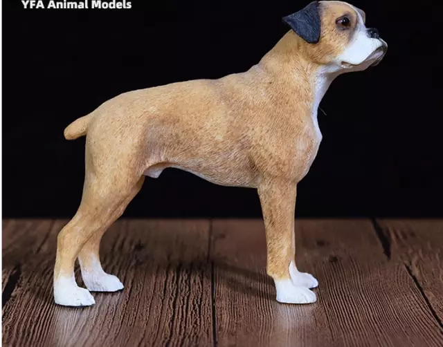 5.6" China collection resin Standing posture Boxer dog model statue 3