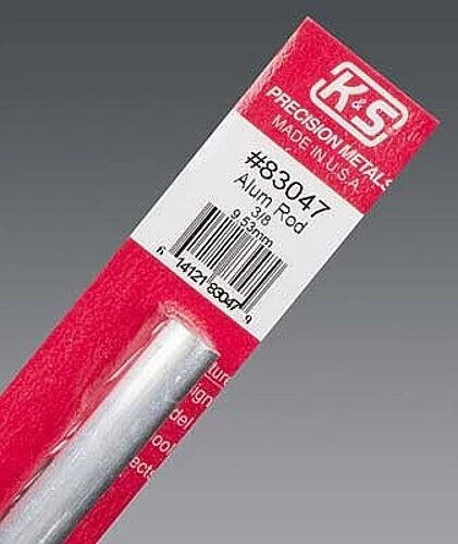 K-S 3/8''x12'' Solid Aluminum Rod (1) - #83047