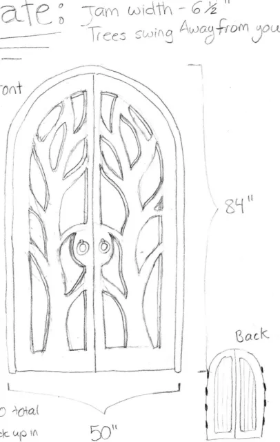 Rustic reclaimed lumber arched double door solid wood hand carved pre hung 7