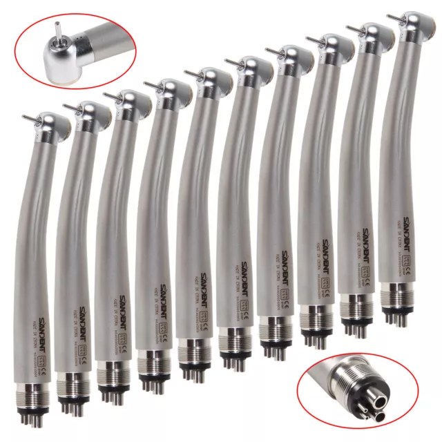 10PCS Dental Dentaire High Speed Turbine Handpiece Standard Push Button 4 Hole