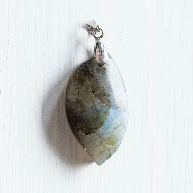 Collier Pendentif Labradorite Véritable - Pierre Naturelle, Protection Mauvais œil, Bohème