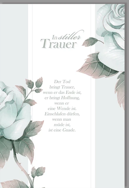 Beileidskarte Trauer Spruch Der Tod bringt Trauer, wenn er das Ende ist