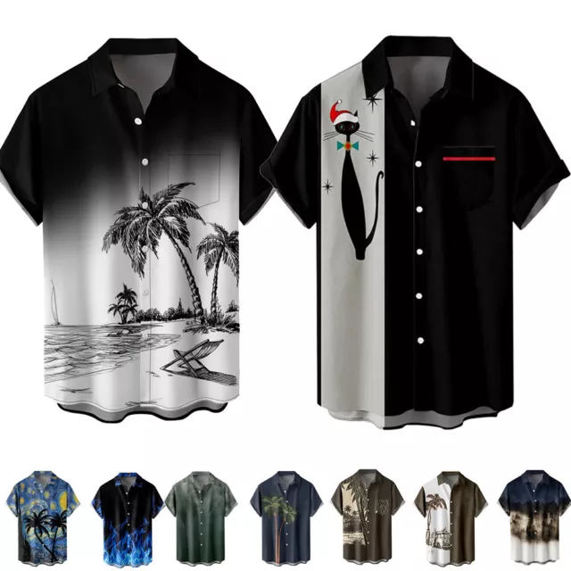 Hawaiian Shirt Mens Summer 3D Printed Shirts For Men Casual Short Sleeve Holiday