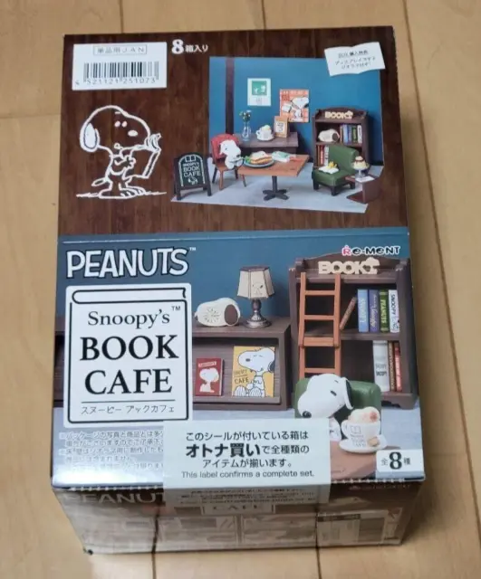 Re-Ment PEANUTS Snoopy's BOOK CAFE Miniature Figure Complete Box Set of 8 New JP