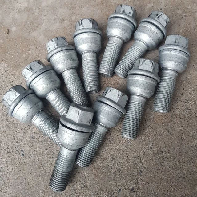 10X GENUINE VW T5 T6 TRANSPORTER ALLOY WHEEL NUTS BOLTS SET 19mm VAN 16