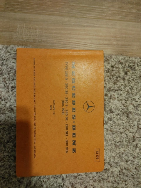 Mercedes-Benz 1970 Parts Catalog C Manual 250S 250SE 280s 280se 300 SEb